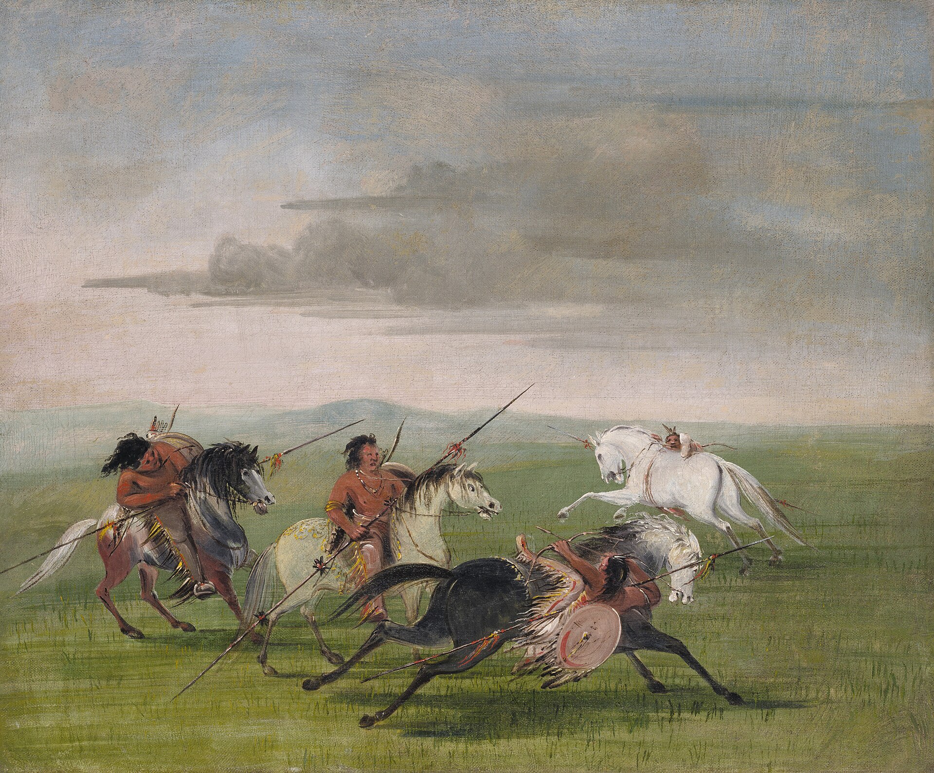 Comanche Feats of Horsemanship, George Catlin, 1834