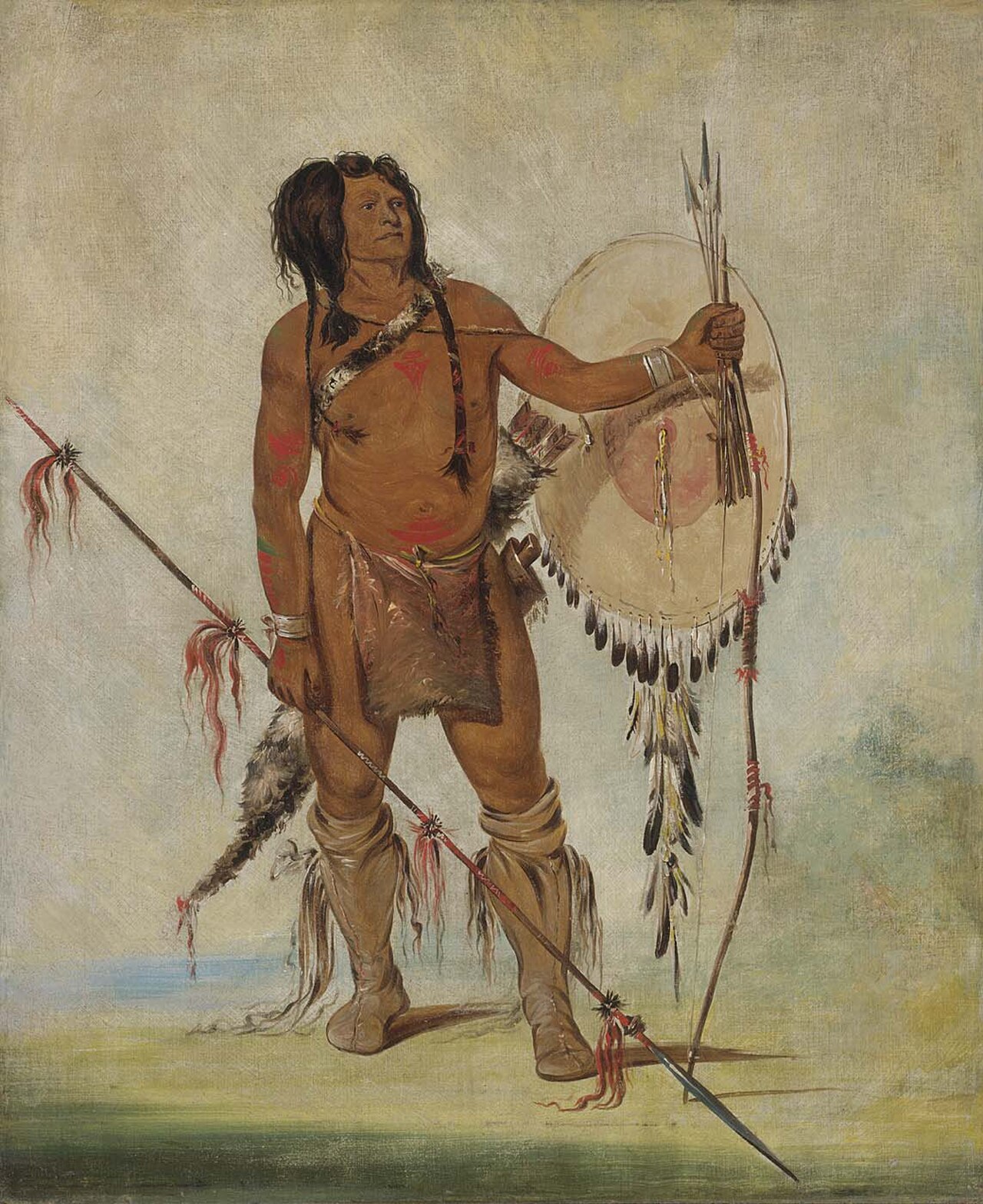 His-oo-sán-chees, Little Spaniard, a Warrior — George Catlin, 1834