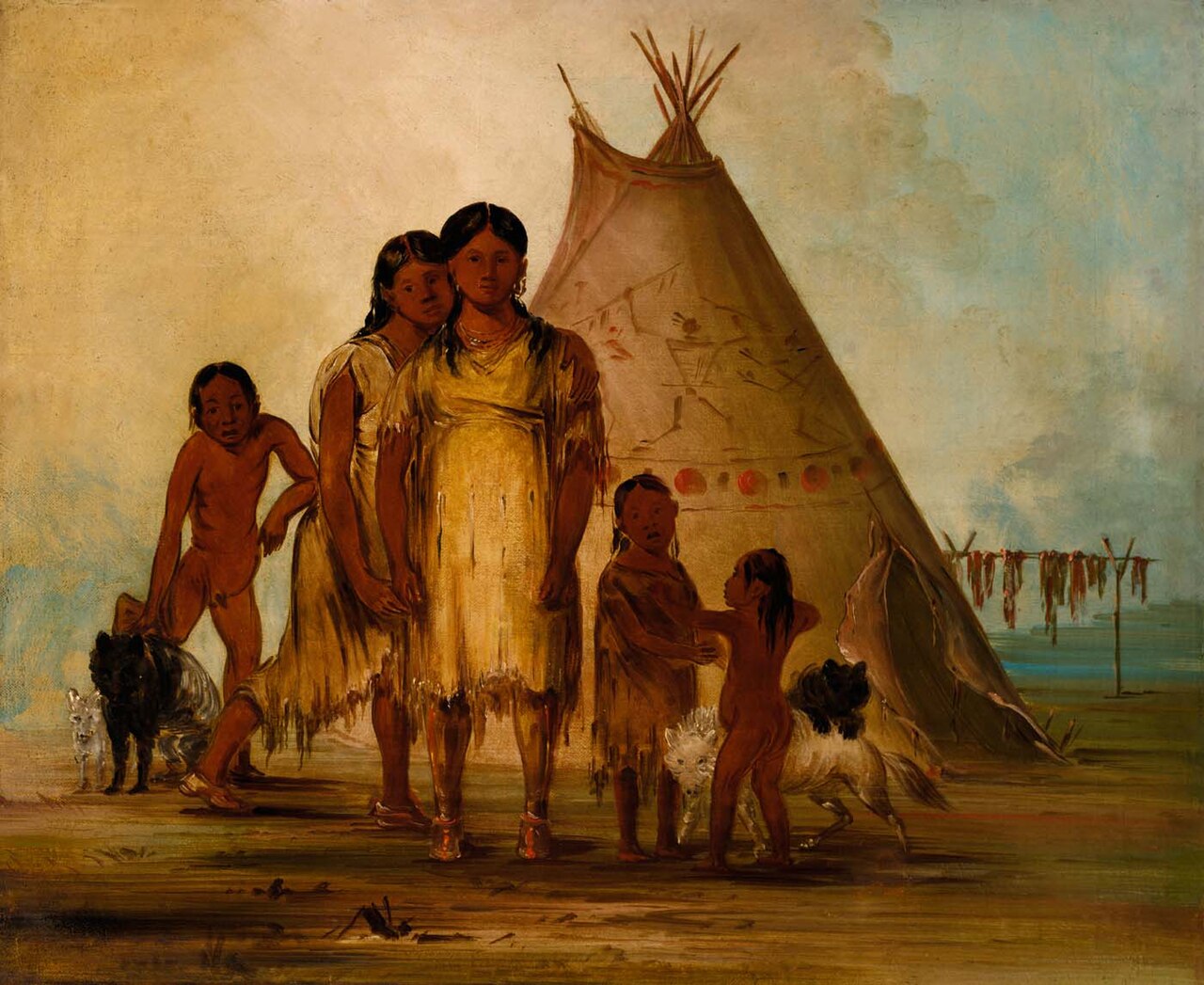 Two Comanche Girls — George Catlin, 1834